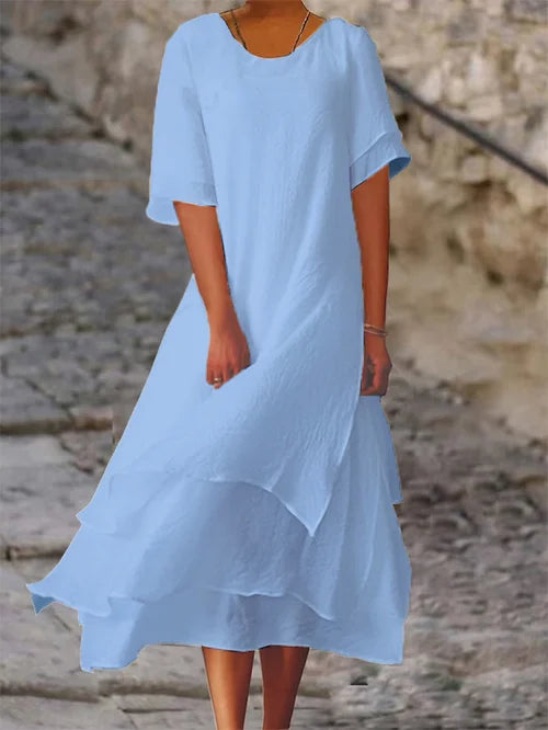 Senna | Double-Layer Short-Sleeved Dress
