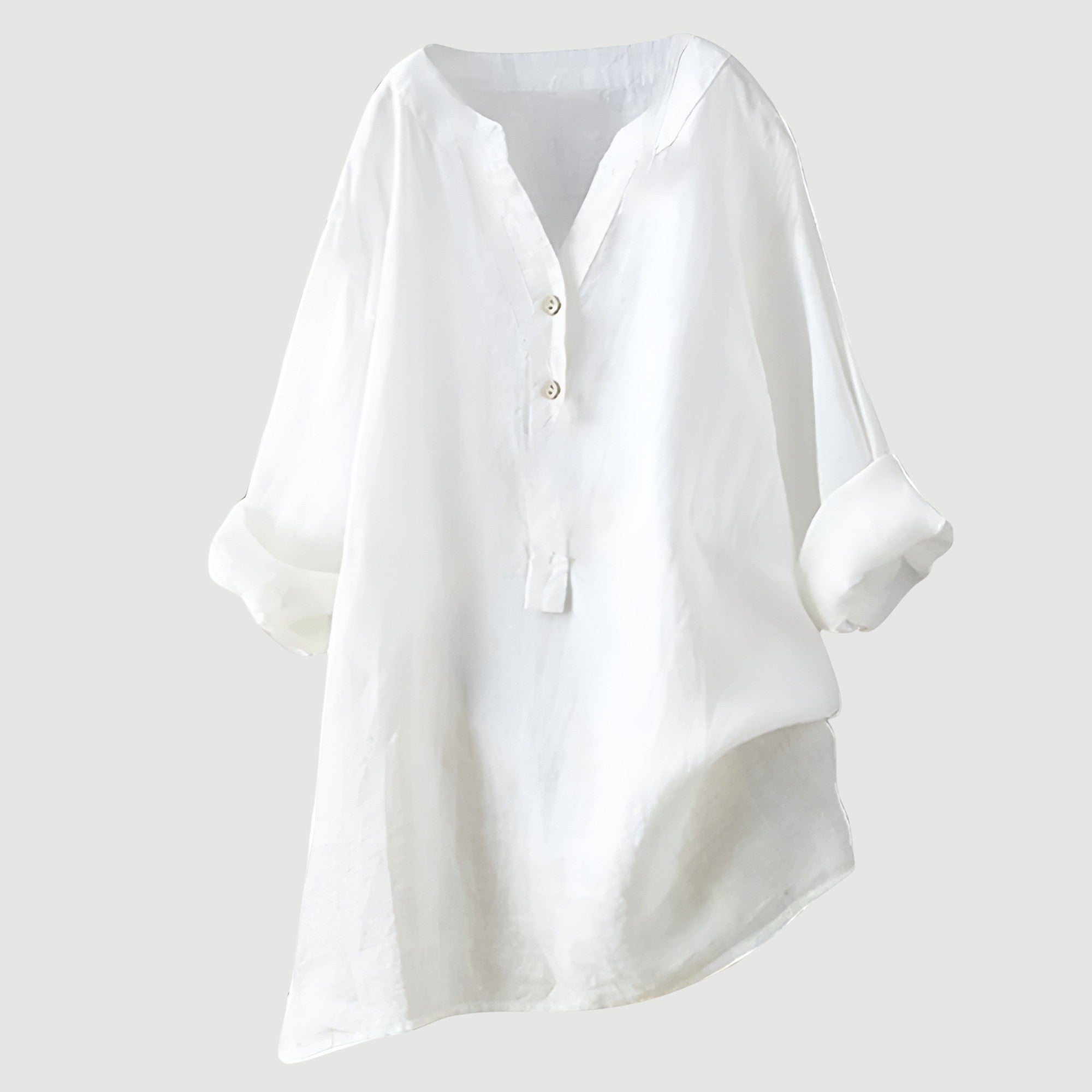 Carina | Refined V-Neck Button-Down Shirt